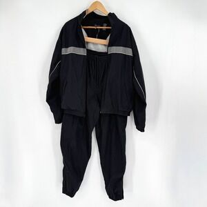 On Line Vintage Y2K Black/Grey Athletic Track Suit Set Joggers/Jacket Men's M